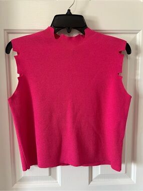 Kerisma Sleeveless Mock Neck Tank Top - Hot Pink